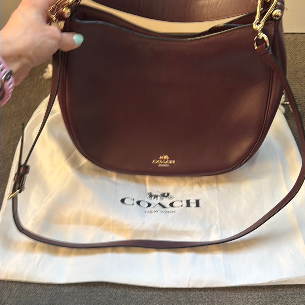 Coach Burgundy Leather Shoulder Bag